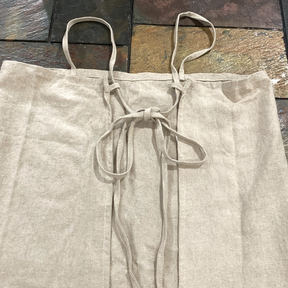 Rae Dunn Classics Tan Linen Blend Apron Unisex Adult Size S/M - Picture 9 of 12